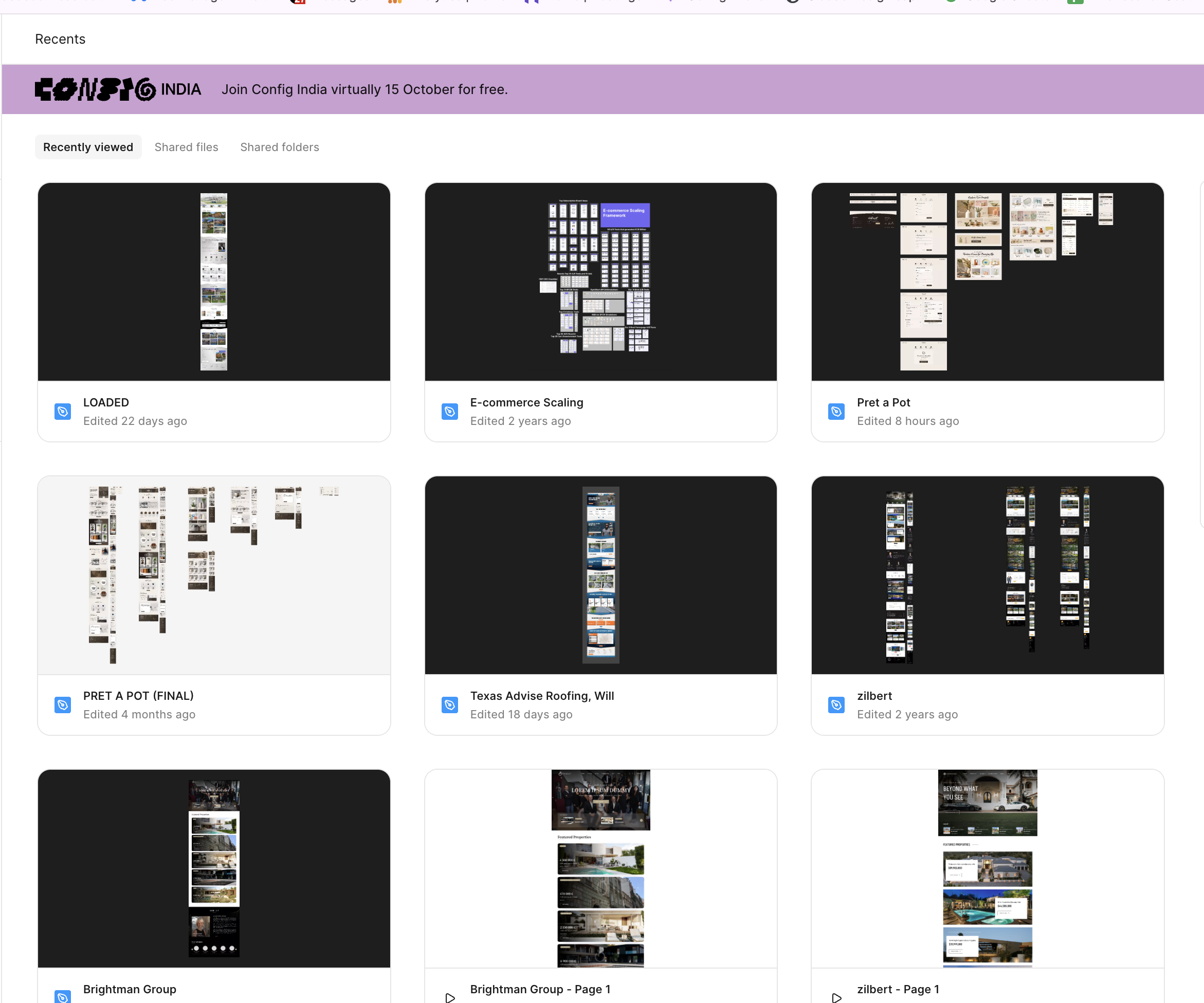 Agency website design projects in Figma