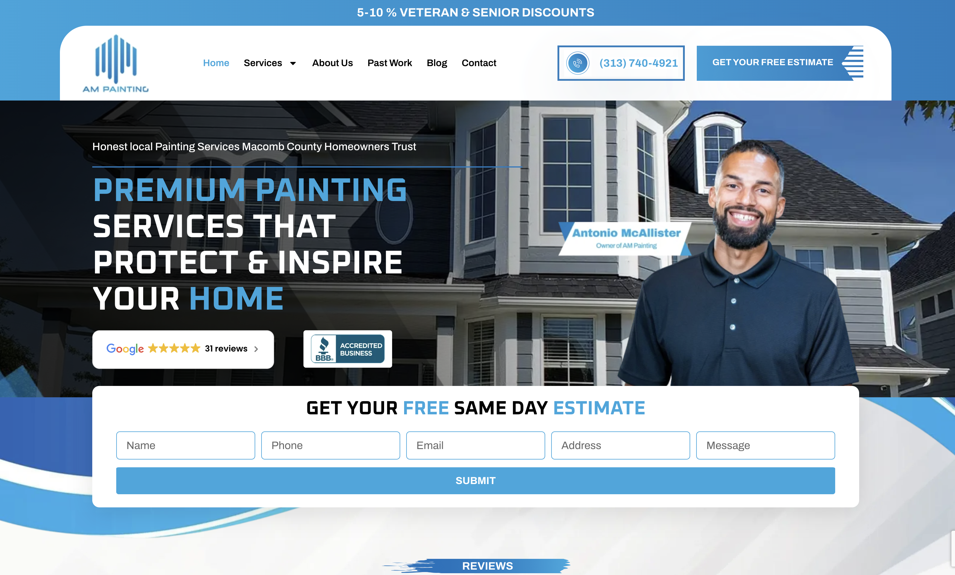 AM Painting website design
