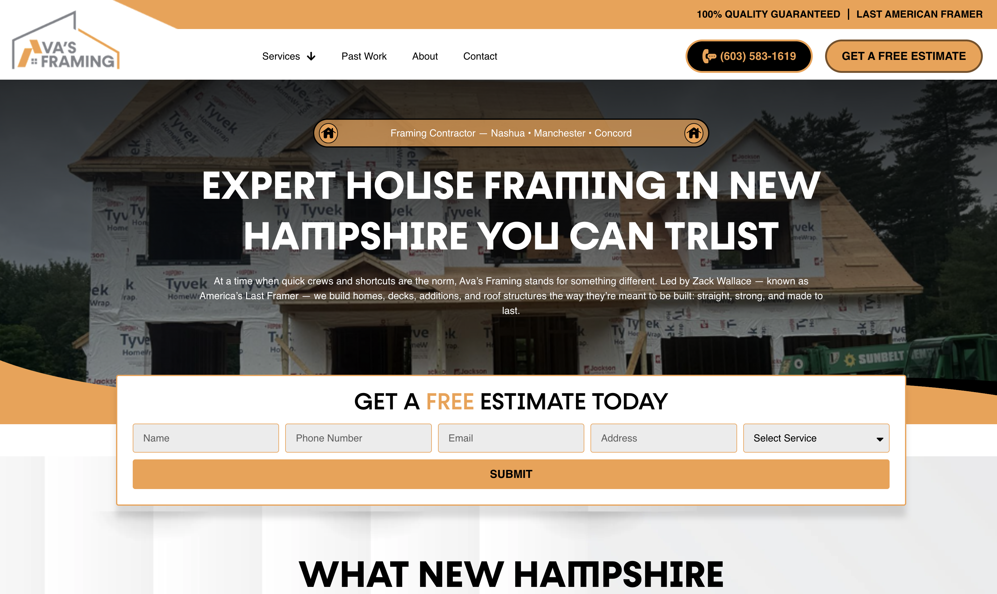 Ava’s Framing website design